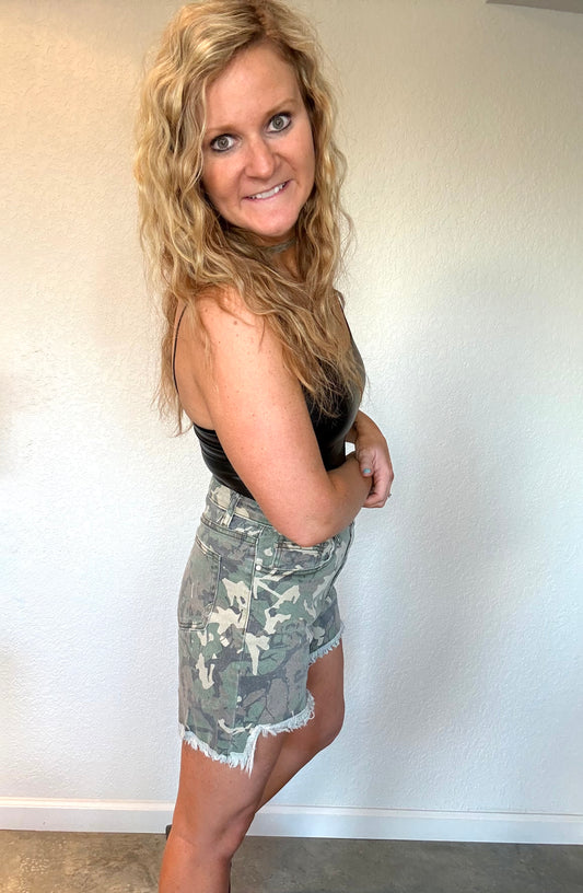 Camo Denim Short