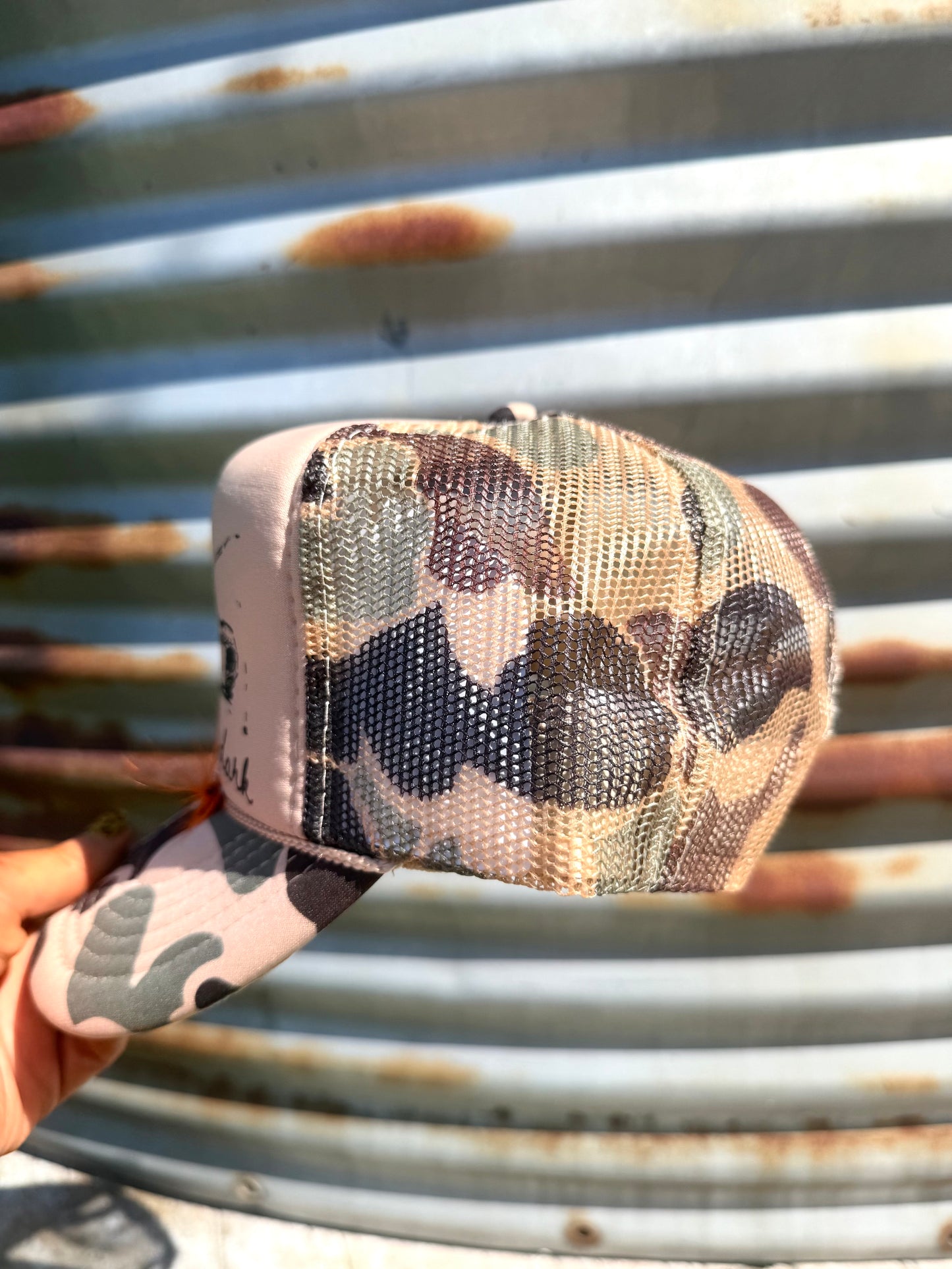 You and me go fishin' in the dark truckers hat