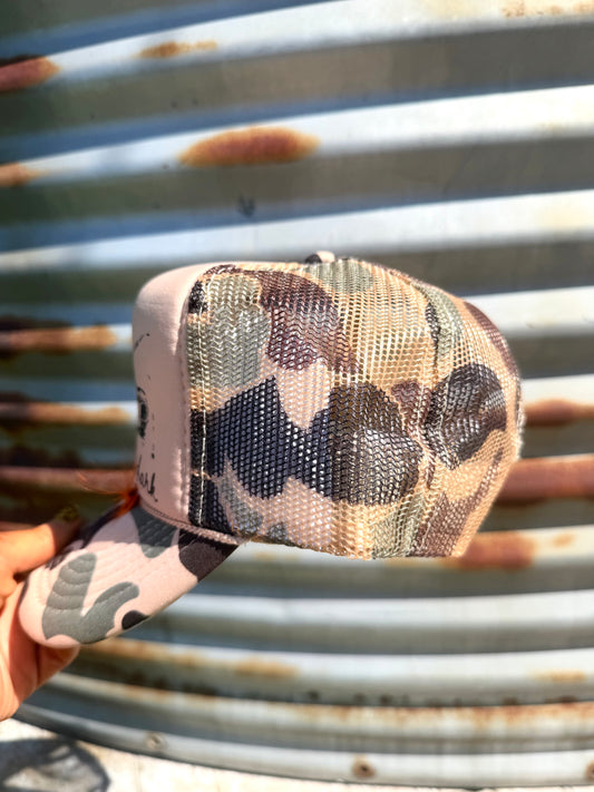 You and me go fishin' in the dark truckers hat