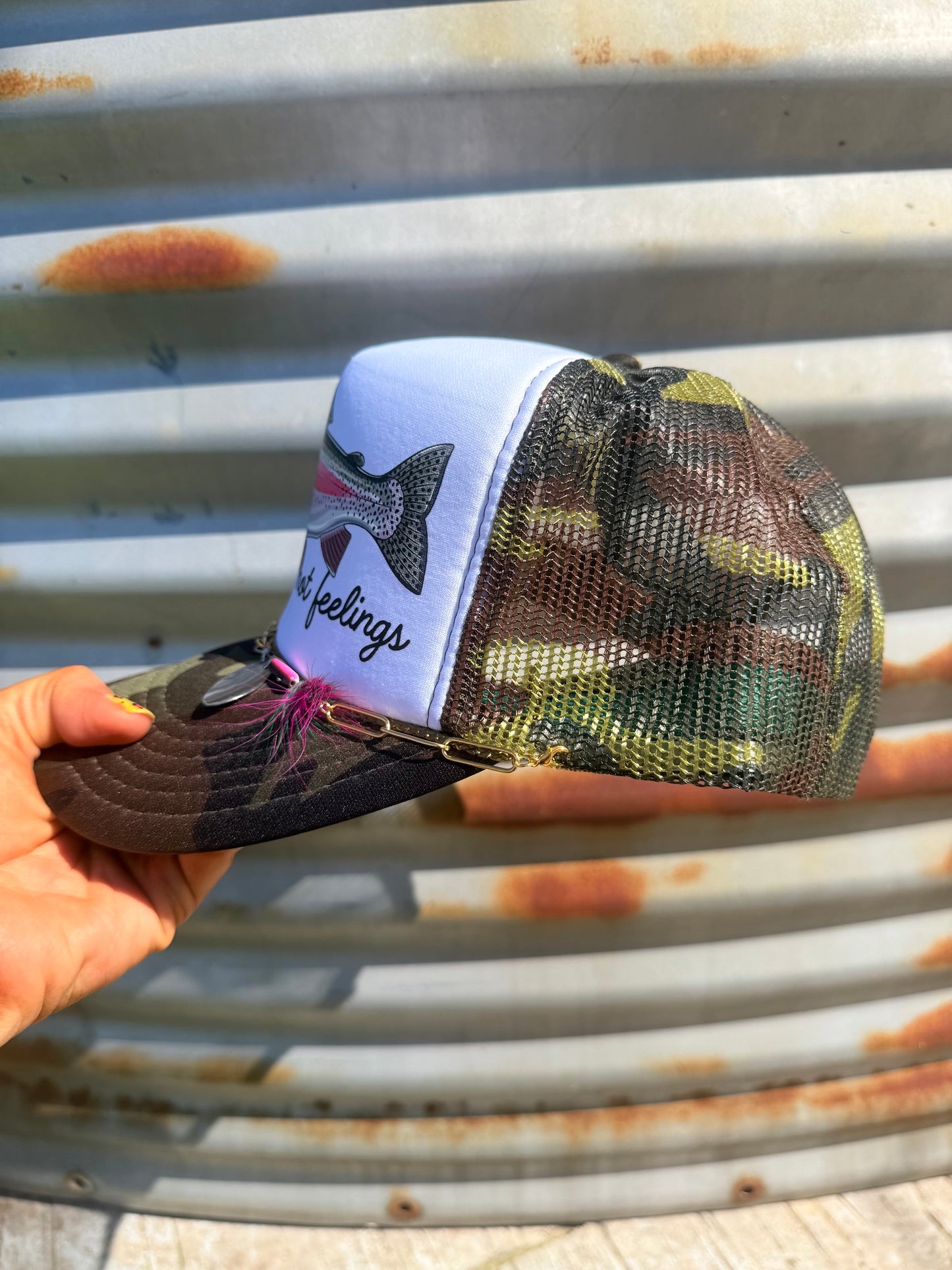 Catching Fish, not Feelings Truckers Hat