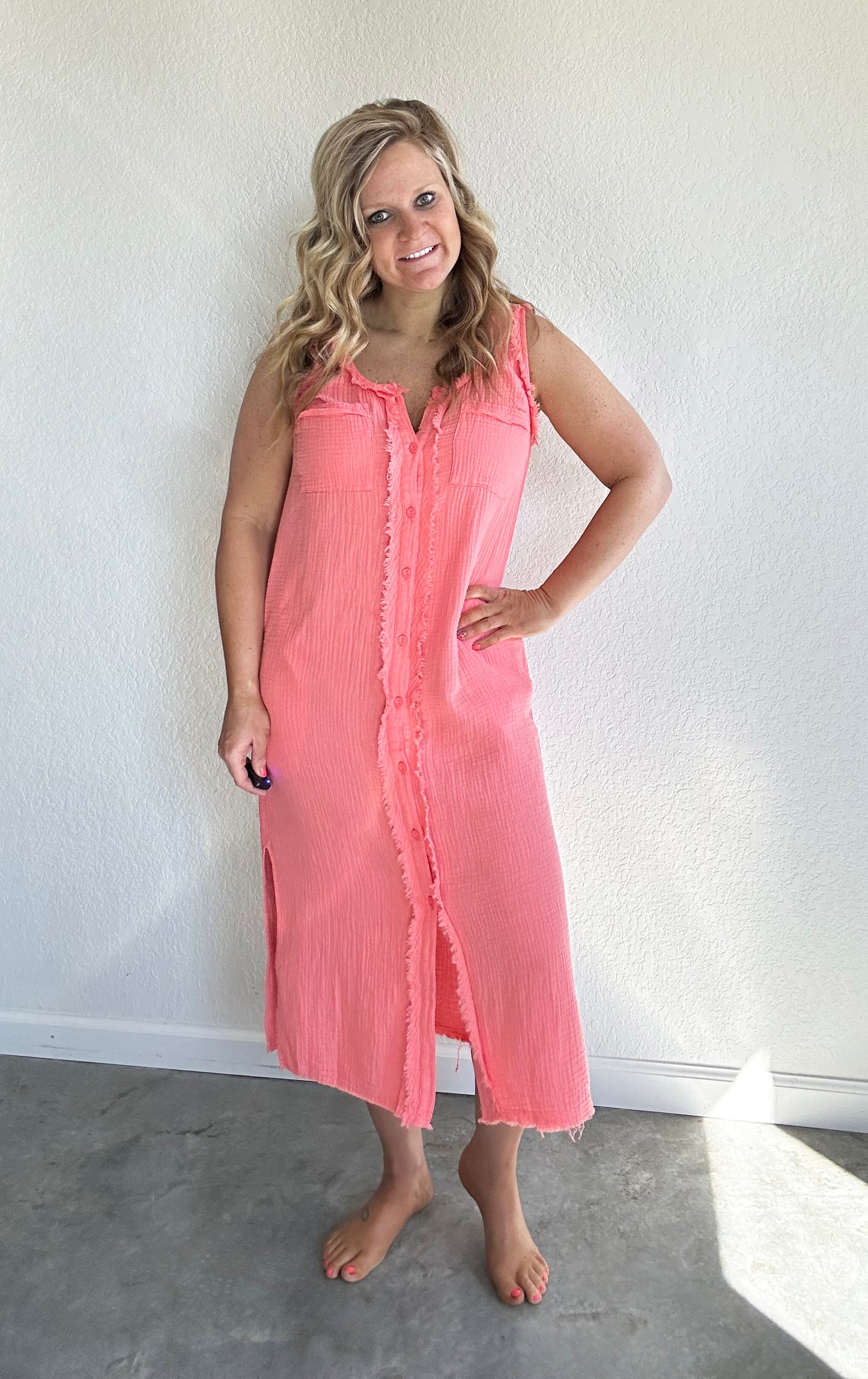 Coral Tank Dress