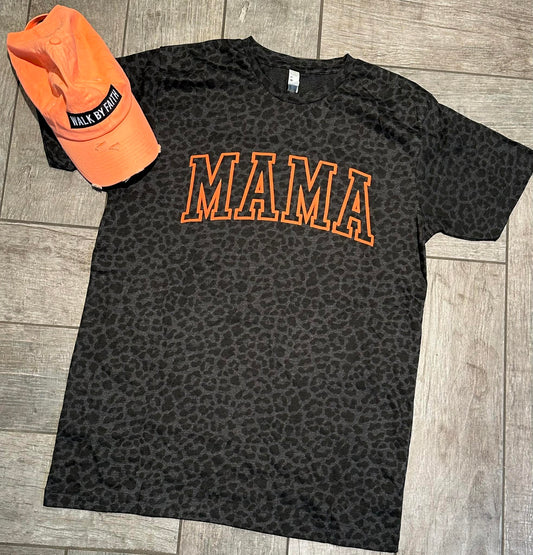 Neon "MAMA" Leopard Tee