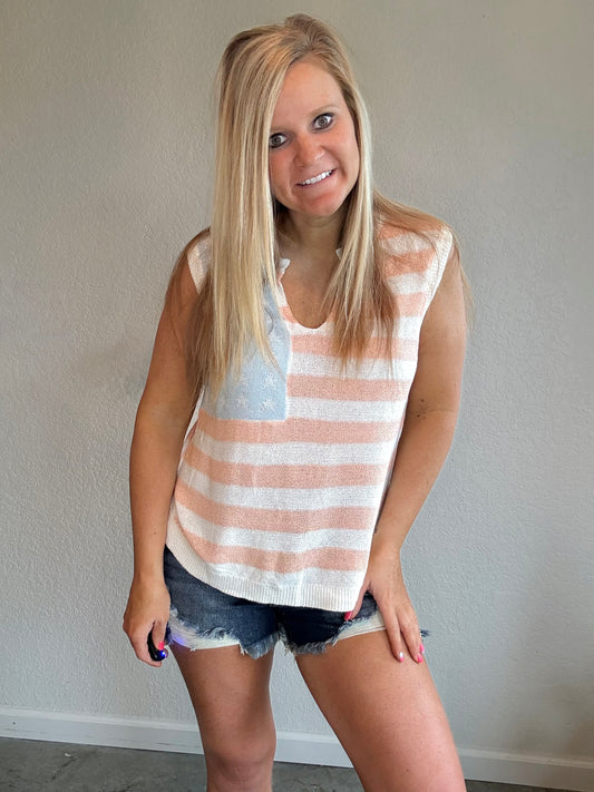 USA Knit Sweater Tank