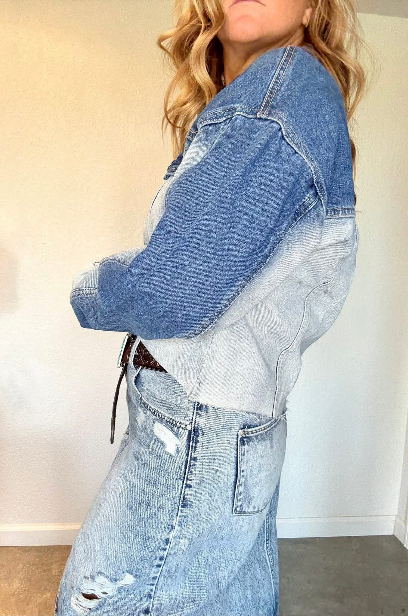 Color Block Denim Jacket